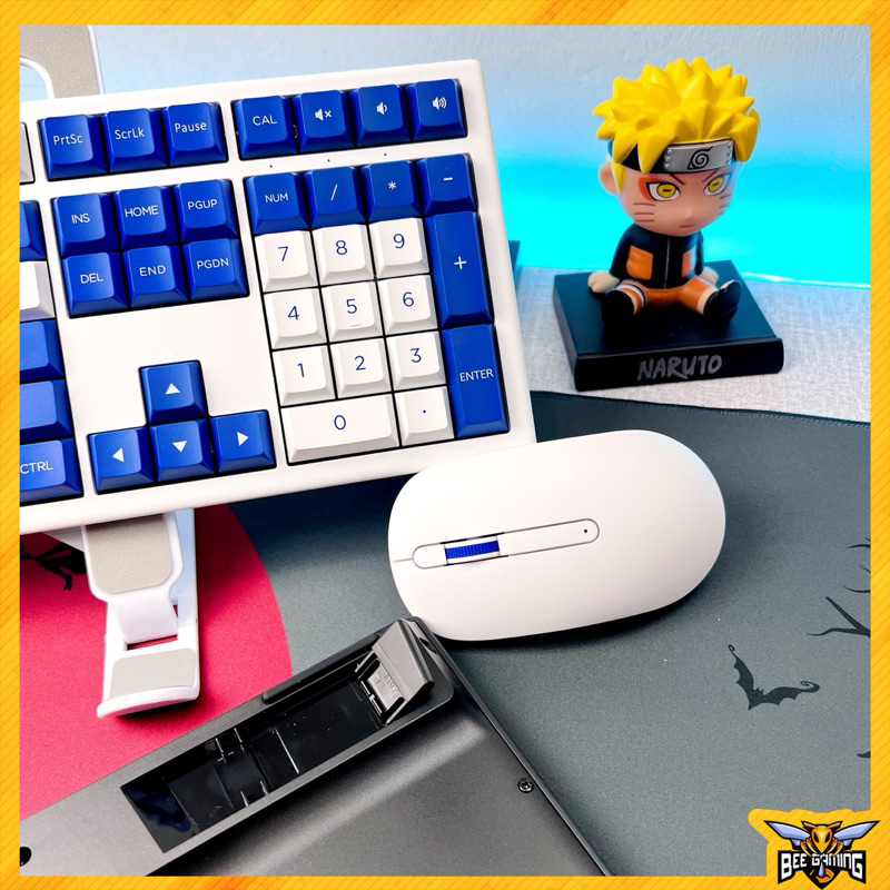 Bộ bàn phím chuột không dây AKKO Monsgeek MX108 Blue On White / Black & Cyan )