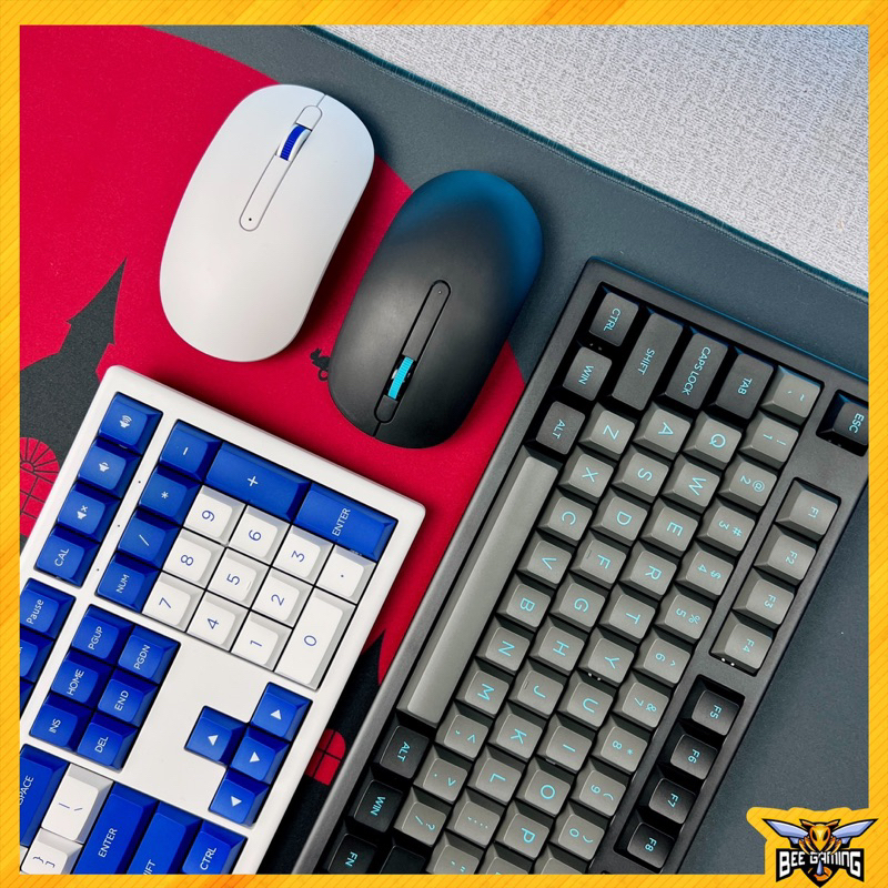 Bộ bàn phím chuột không dây AKKO Monsgeek MX108 Blue On White / Black & Cyan )