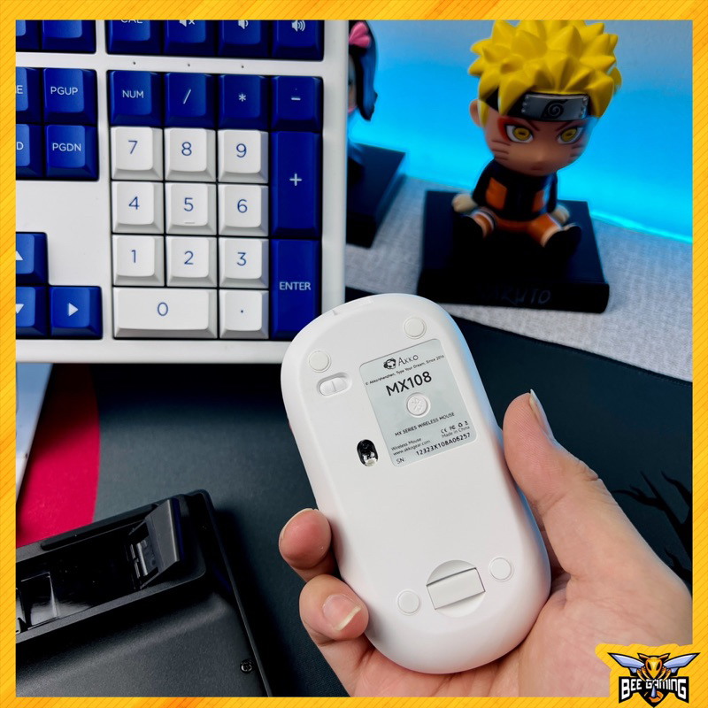 Bộ bàn phím chuột không dây AKKO Monsgeek MX108 Blue On White / Black & Cyan )