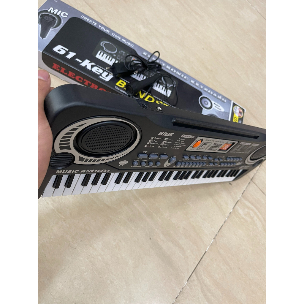 Đàn Kèm Mic+sạc cho bé, đàn Keyboard 61 Phím
