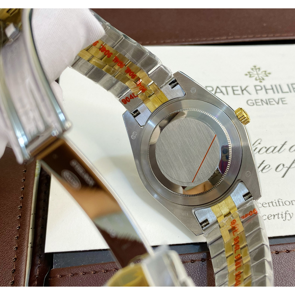 Đồng hồ Nam Rolex máy nhật vỏ vàng mặt đen số đá dòng cơ Automatic size 38mm-41mm