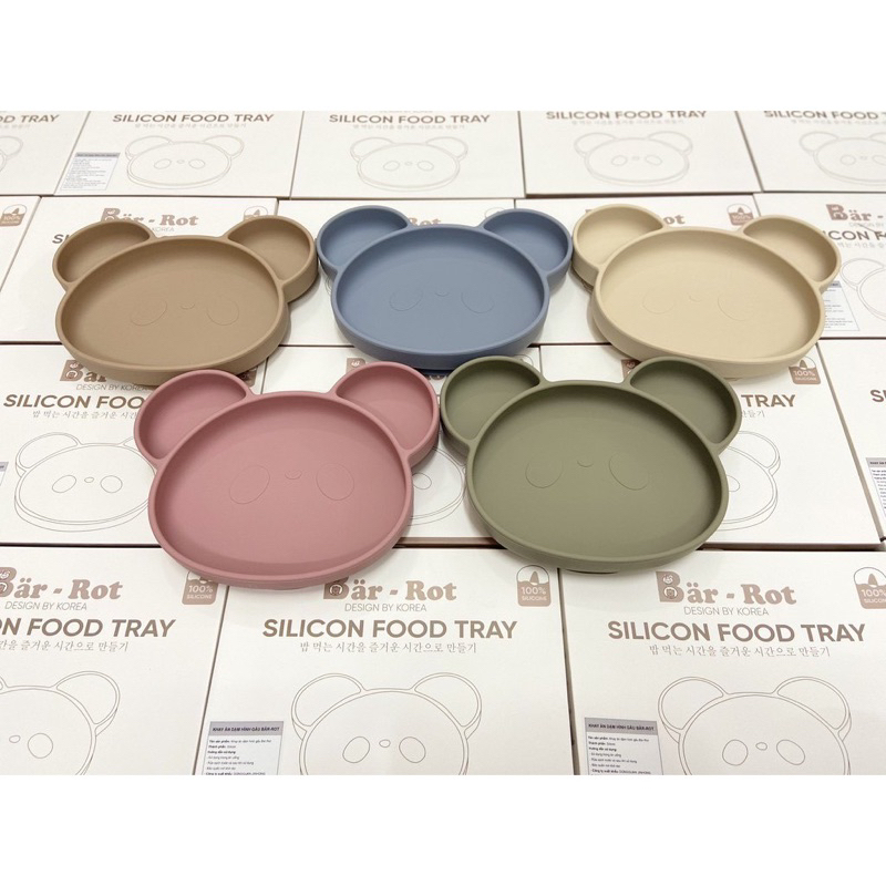 Khay ăn dặm, khay ăn dặm chia ngăn Bar-rot cho bé