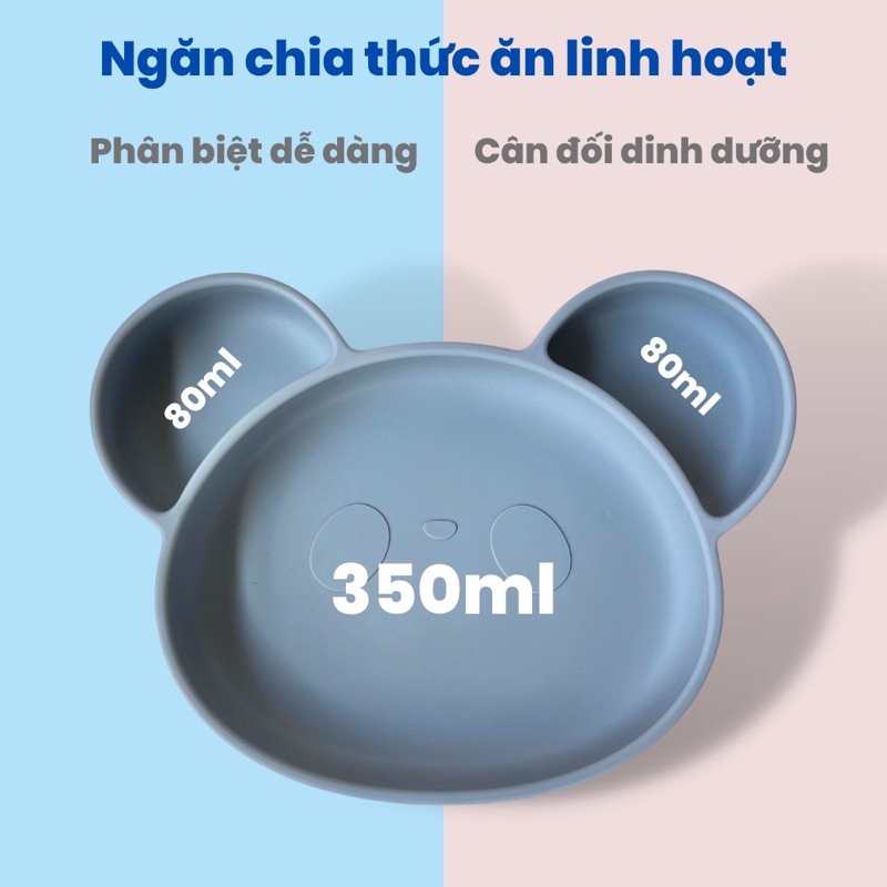 Khay ăn dặm, khay ăn dặm chia ngăn Bar-rot cho bé