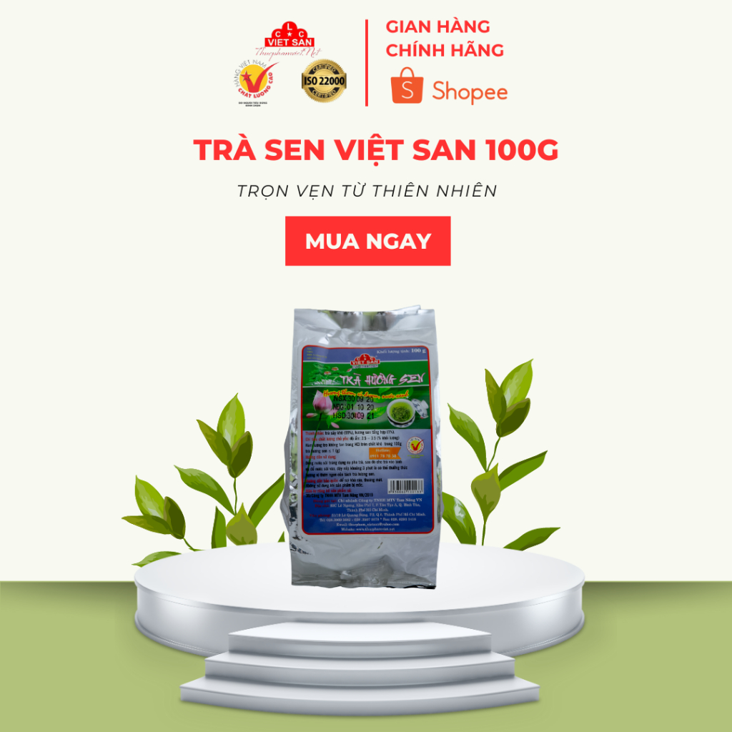 Trà Sen Việt San Nguyên Lá Sấy Khô 100g