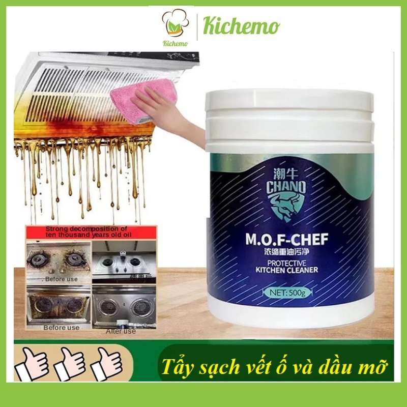 Bột tẩy rửa nhà bếp đa năng MOF Chef Chano 500g tẩy vết dầu mỡ khử khuẩn bột vệ sinh nhà cửa sạch bóng