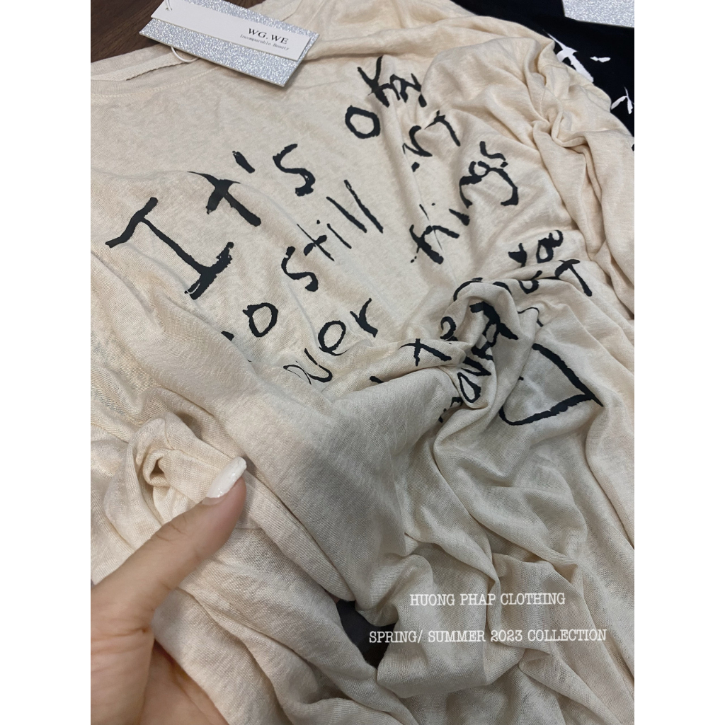 Áo Thun Giấy Dài Tay 2 Màu Trắng Đen Cool Ngầu Phong Cách Ulzzang Unisex HuongPhapClothing