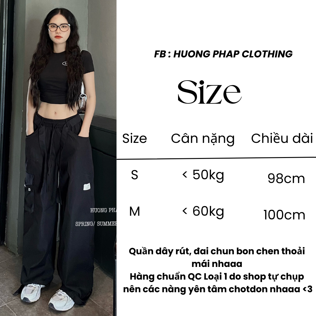 Set Áo Croptop Đen Mix Quần Vải Xuông Túi Hộp Nhăn Cool Ngầu Phong Cách Ulzzang Unisex HuongPhapClothing
