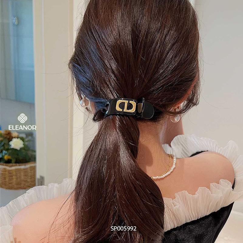 Kẹp tóc nữ càng cua Eleanor Accessories hình chữ CD basic phụ kiện tóc 5992