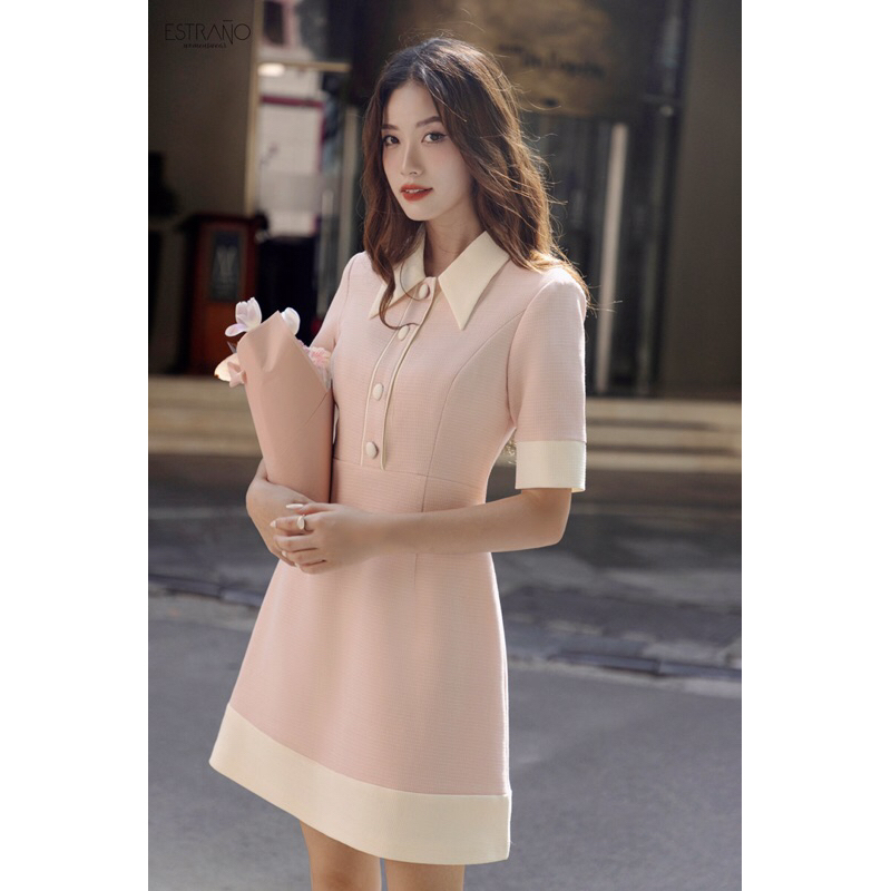 VÁY THIẾT KẾ CÀI KHUY DÁNG CHỮ A SANG CHẢNH - QUEENY DRESS BY ESTRANO