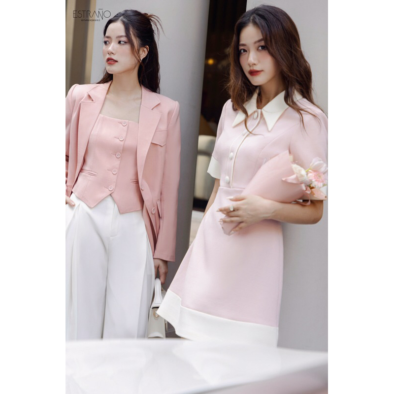 VÁY THIẾT KẾ CÀI KHUY DÁNG CHỮ A SANG CHẢNH - QUEENY DRESS BY ESTRANO