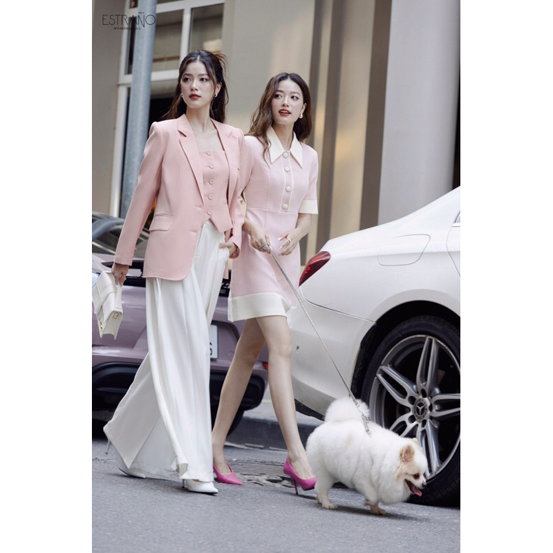 VÁY THIẾT KẾ CÀI KHUY DÁNG CHỮ A SANG CHẢNH - QUEENY DRESS BY ESTRANO