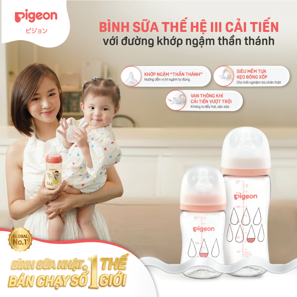 Bình Sữa Softouch T-Ester Plus Thế Hệ III - Giọt sương 200 ml/300ml