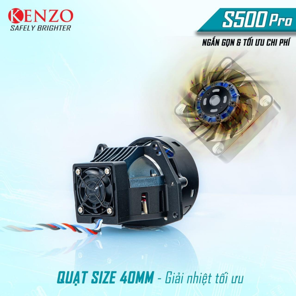 Đèn Led Bi Cầu Pha Siêu Sáng Bi led Kenzo S500 Pro New 2023 - 65W - Hàng Chính Hãng mẫu mới ra mắt tháng 8/2023