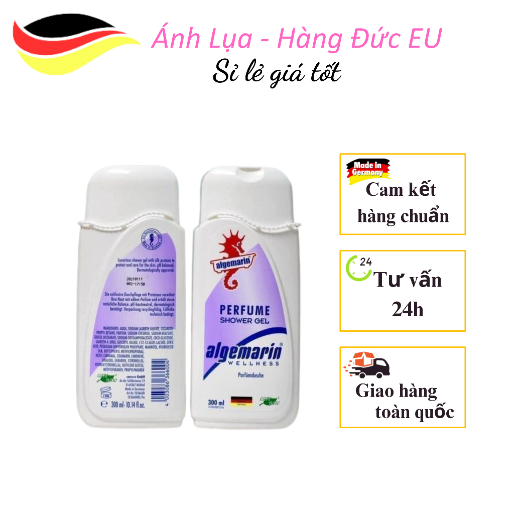 Sữa tắm cá ngựa vuông chiết xuất từ các loài hoa, cung cấp ẩm, dưỡng chất cho da mềm mịn, chai 300ml,