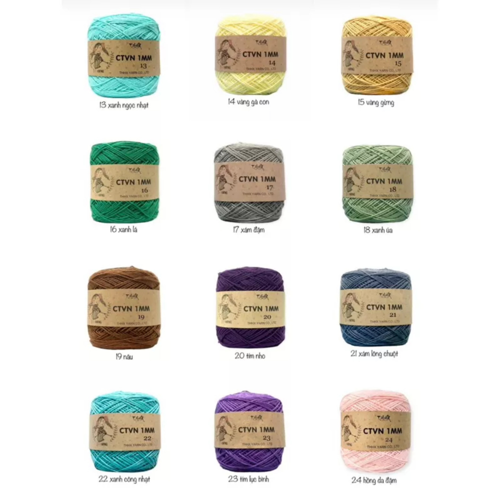 Sợi Cotton Việt Nam 1mm cuộn 100g