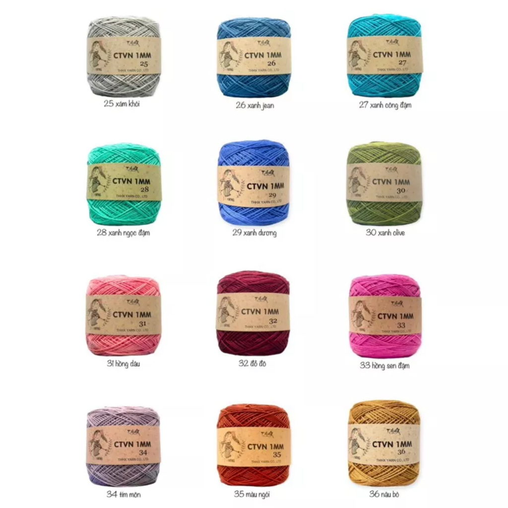 Sợi Cotton Việt Nam 1mm cuộn 100g