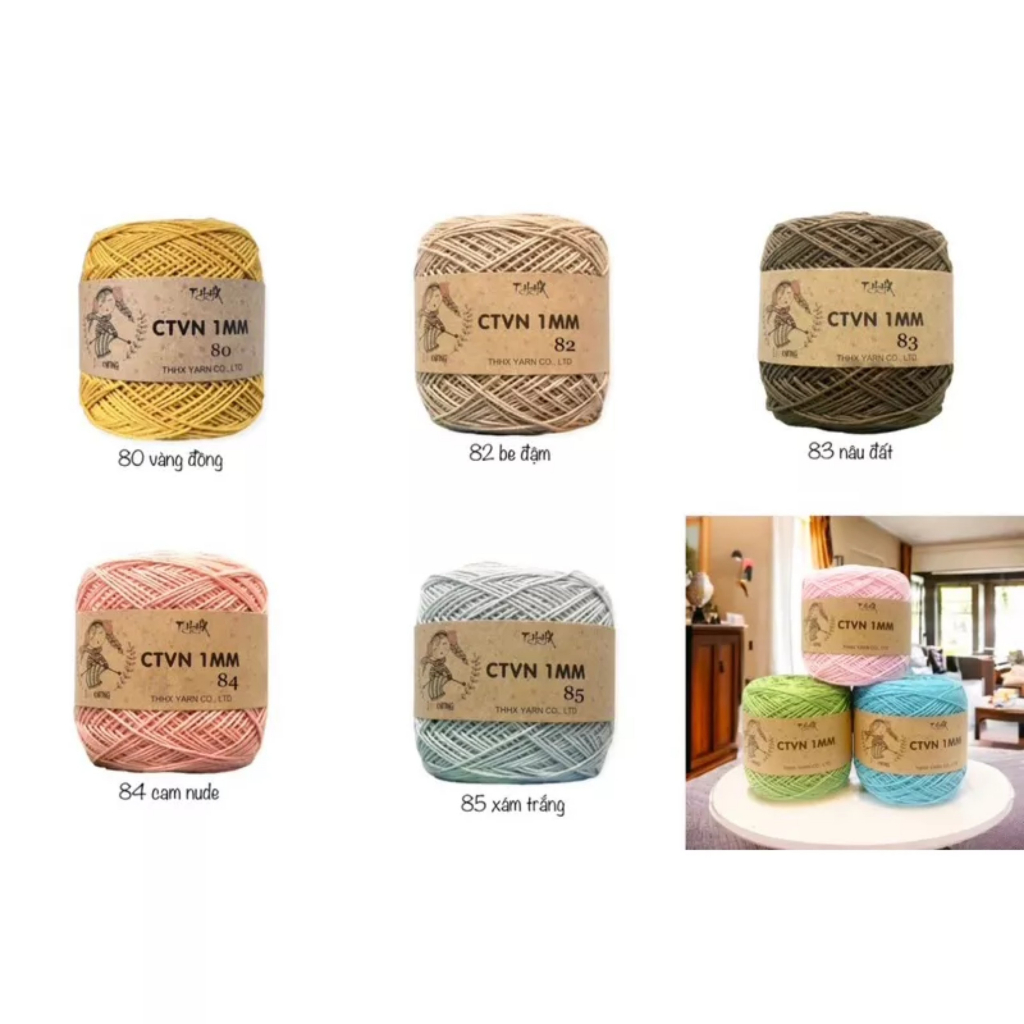 Sợi Cotton Việt Nam 1mm cuộn 100g