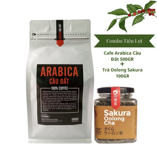 Combo Cafe Arabica Cầu Đất 500gr + Trà Olong Sakura 100gr - The Kaffeine Coffee