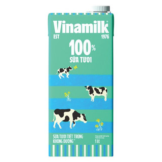 Sữa tươi tiệt trùng Vinamilk 100% Không đường - Hộp giấy 1L