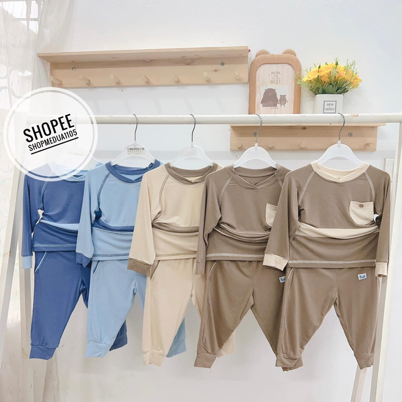 Bộ dài tay Baru vải nỉ mềm mịn cho bé trai bé gái