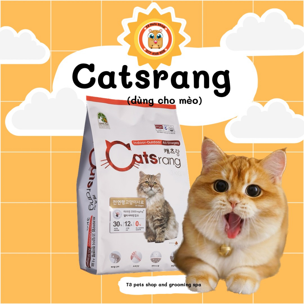 Thức ăn hạt Catsrang dành cho mọi loại mèo  gói 400gr và 2kg