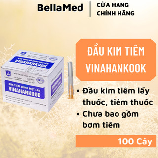 Đầu kim tiêm tiệt trùng Vinahankook lấy thuốc, đủ size ( chưa bao gồm bơm tiêm ) Hộp 100 cái