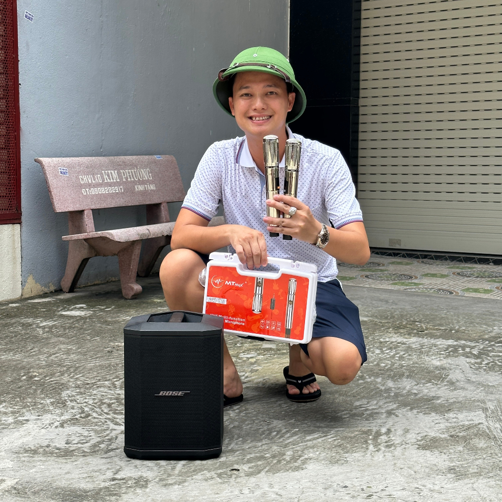 CẶP ĐÔI Loa BO.SE S1 pro 150W Mixer 3 Kênh, Bluetooth, AUX, Hệ Thống PA All-In-One - Micro Không Dây AK95