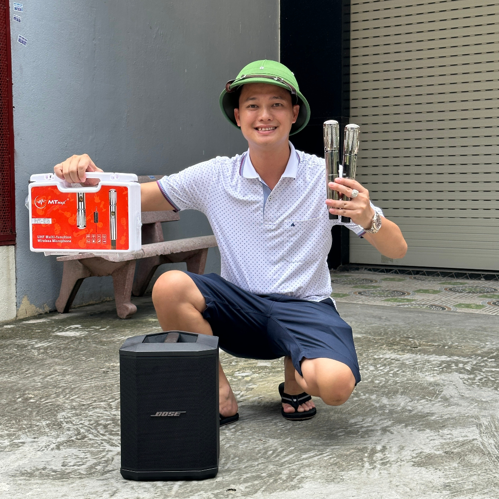 CẶP ĐÔI Loa BO.SE S1 pro 150W Mixer 3 Kênh, Bluetooth, AUX, Hệ Thống PA All-In-One - Micro Không Dây AK95