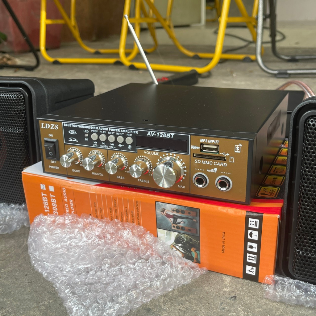 Combo Dàn Karaoke Loa 151, Amply 128BT + 10m Dây Loa Dùng Cho Quán Ăn, Nhà Hàng, Cafe..., Âm Thanh Chất Lượng