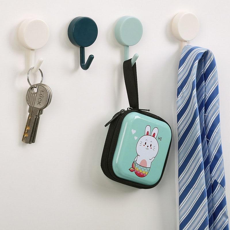 Móc Nhựa Treo Quần Áo Gắn Tường, Móc Nhựa Tròn Đa Năng Treo Đồ Gia Đình Siêu Dính BI HOUSE