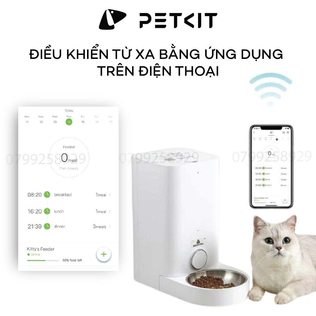 Máy Ăn, Máy Nhả Hạt Cho Mèo, Chó Tự Động Petkit Fresh Element Mini Pro - Dung Tích 2.85 Lít
