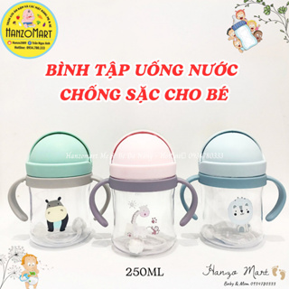 Bình uống nước cho bé tập uống , cốc tập có van chống sặc 250ml