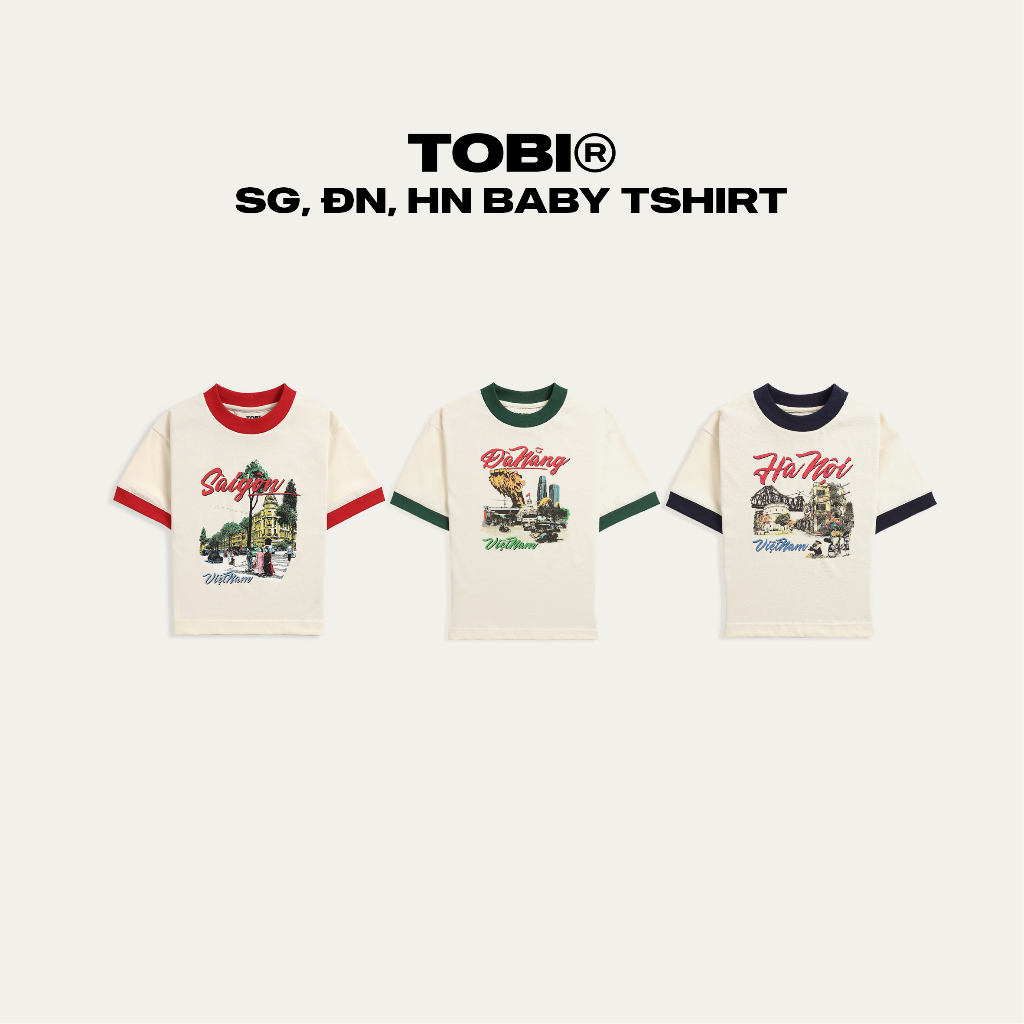 Áo Thun Hà Nội/Sài Gòn/Đà Nẵng Souvenirs Baby TOBI