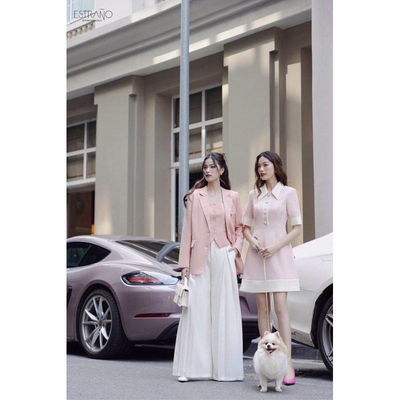 VÁY THIẾT KẾ CÀI KHUY DÁNG CHỮ A SANG CHẢNH - QUEENY DRESS BY ESTRANO