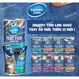 Pate mèo Snappy Tom lon 400g - Real fish, real meat