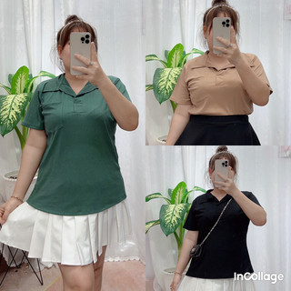 Áo thun cổ trụ chất thun gân bigsize 68kg đến 95kg