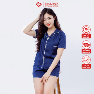 Đồ Bộ Nữ Pyjama SANDBOX Chất Lụa Satin Nhật Trơn Cao Cấp Thiết Kế Quần Đùi Áo Cộc Tay Trẻ Trung, Nữ Tính