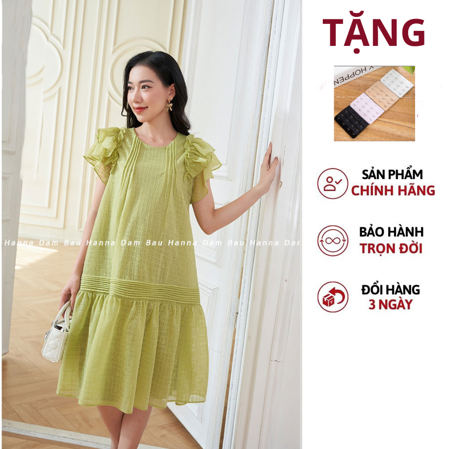 đầm bầu ren 2 lớp sang chảnh mềm mát trẻ thoáng mát