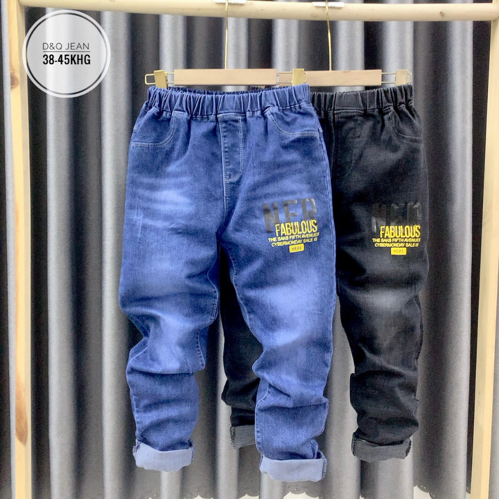 Quần jean bé đủ size 16-40kg, quần bò dài bé trai bé gái đi học