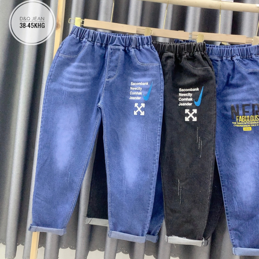 Quần jean bé đủ size 16-40kg, quần bò dài bé trai bé gái đi học
