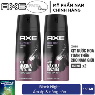 Combo 2 chai Xịt khử mùi toàn thân nam AXE 150ml hương Apollo Black Night