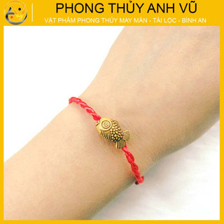 Vòng tết chỉ đỏ - Vòng tay chỉ đỏ mix hình con cá - May mắn tài lộc - Bảo hành 12 tháng