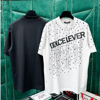 Áo thun nam nữ dolce lever đính đá gim mưa 🔥 chất cotton 3158 cao cấp