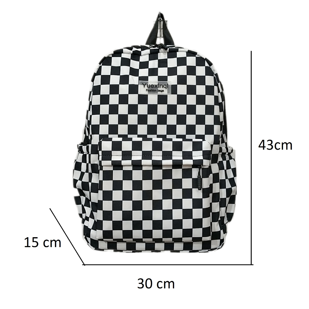 Balo caro trơn đi học nam nữ size to vải dù cho học sinh cấp 2 cấp 3 - B1180