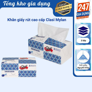 Khăn giấy rút cao cấp kim cương Clasi Mylan 3 lớp 540 tờ
