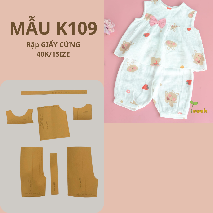 RẬP GIẤY CỨNG CẮT SẴN ĐỒ BỘ BÉ GÁI K109