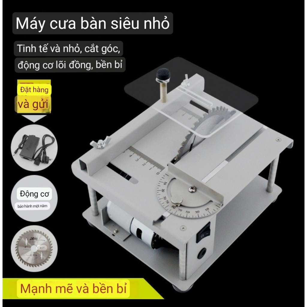 Máy cưa bàn mini đa năng dùng điện 220v kèm bộ phụ kiện, DIY