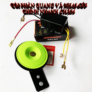 Combo Còi Xanh 12V + Nhại Còi Chỉnh nhanh chậm nhập khẩu