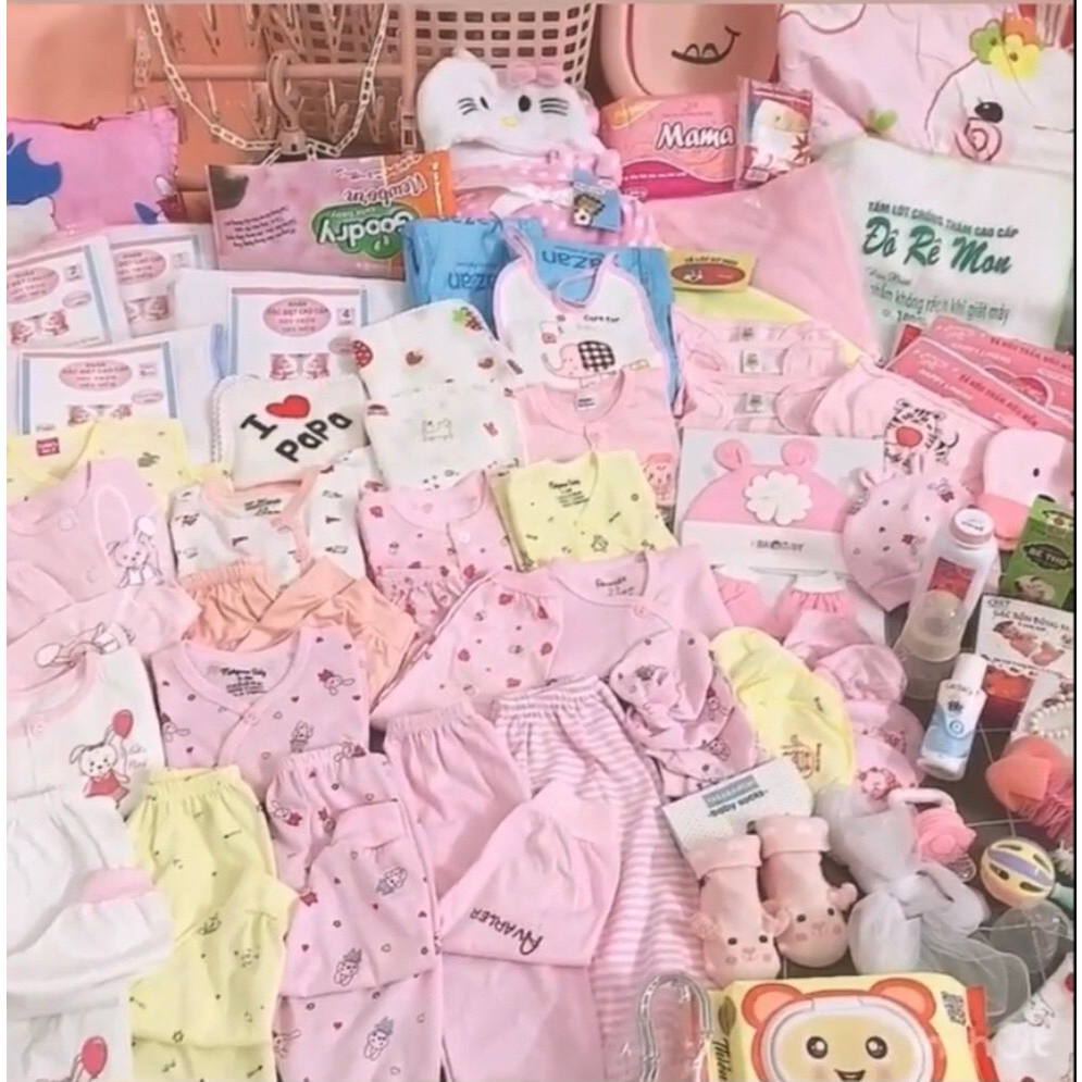 Trọn gói đồ sơ sinh mẹ và bé sinh mùa Thu Đông, đồ sơ sinh đầy đủ cho bé trai và bé gái