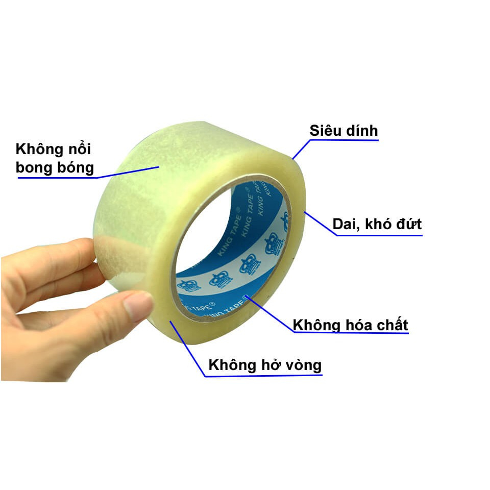 Băng keo trong 200yard dính siêu chắc chắn, dùng đóng gói thùng, đóng gói hàng hóa